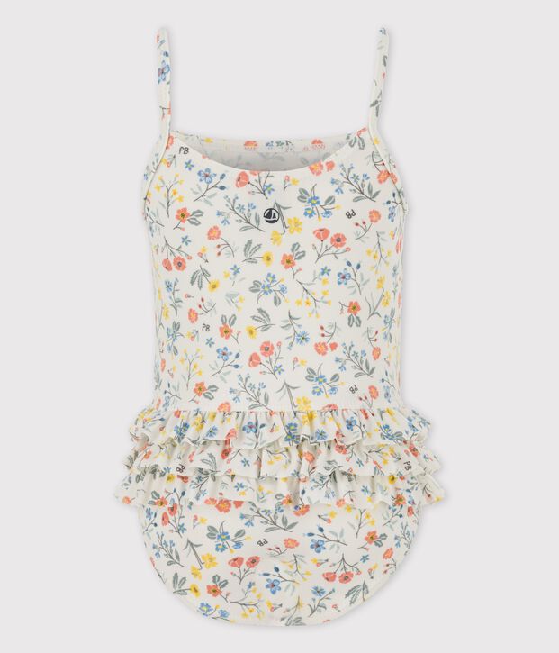 Costume intero da  beb&egrave; ecoresponsabile bianco/multicolore