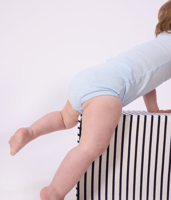 Set di body a maniche corte in cotone a righe neonato variante 1