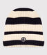 Cuffietta in maglia con fodera in pile a righe bambino