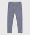 Leggings millerighe in lana e cotone blu MEDIEVAL/bianco MARSHMALLOW