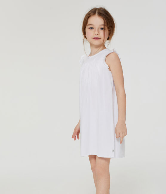Camicia da notte bambina in cotone sottile bianco ECUME