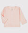 Cardigan bebè in costina 2x2 di cotone biologico rosa FLEUR