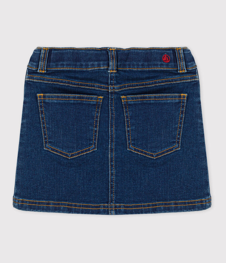 Gonna dritta in denim bambina blu