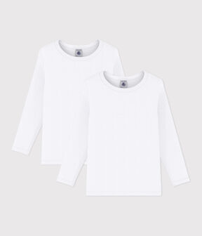 Confezione da 2 t-shirt bianche a manica lunga bambina - 2