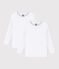 Confezione da 2 t-shirt bianche a manica lunga bambina variante 1