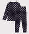 Pigiama bambino unisex in tubique a stelle blu SMOKING/bianco MARSHMALLOW