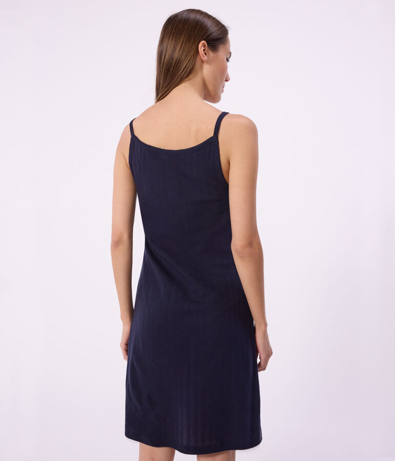 Babydoll in cotone traforato donna blu SMOKING