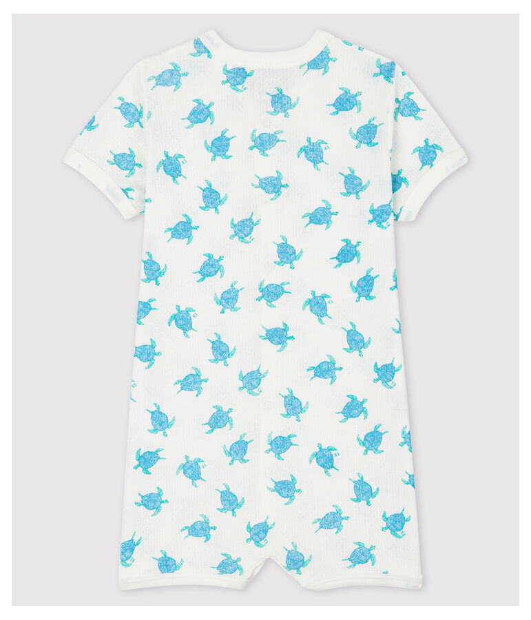 Tutina corta tartarughe in cotone ultra leggero bianco MARSHMALLOW/bianco MULTICO