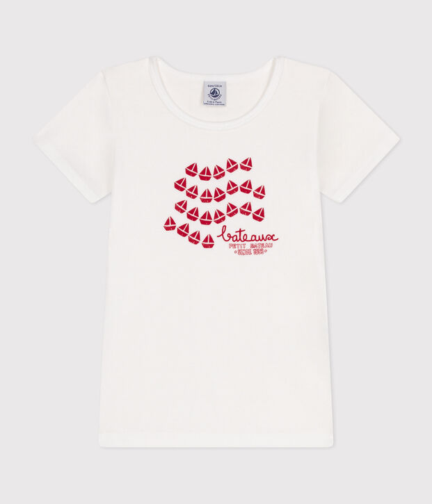 T-shirt bambino a maniche corte in cotone bianco