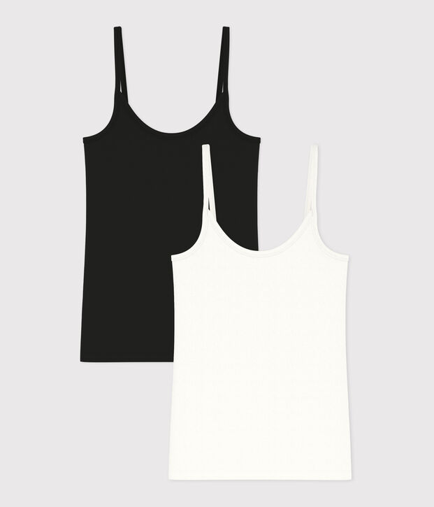 Canottiera con spalline L'ICONIQUE in cotone fine donna multicolore