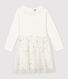 Abito bambina a maniche lunghe in cotone e tulle