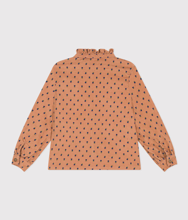 Blusa in velluto fine a fiori bambina rosa/multicolore