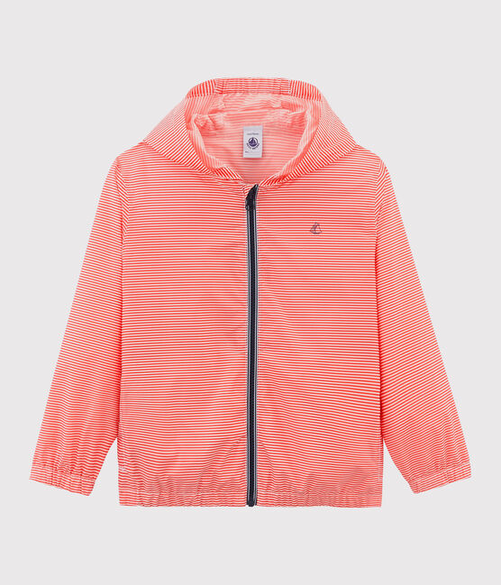 Giacca a vento bambino unisex rosa GROSEILLER/bianco MARSHMALLOW