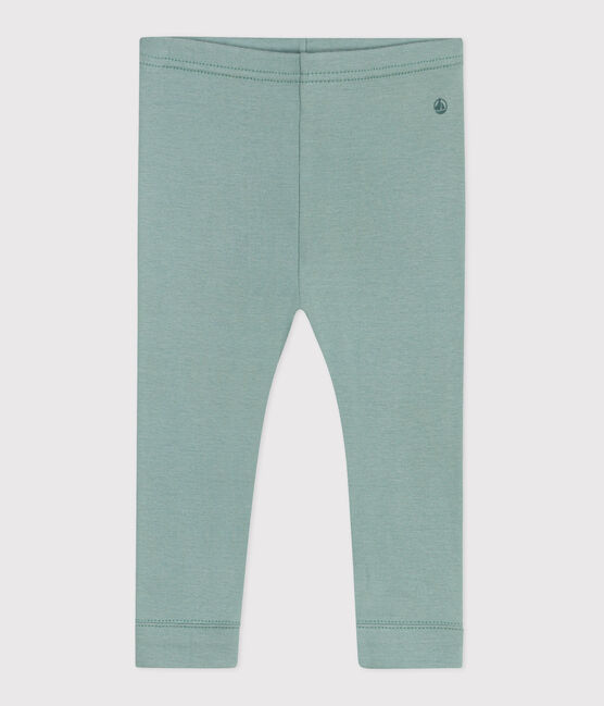 Leggings in cotone tinta unita neonato verde PAUL