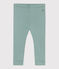 Leggings in cotone tinta unita neonato verde PAUL