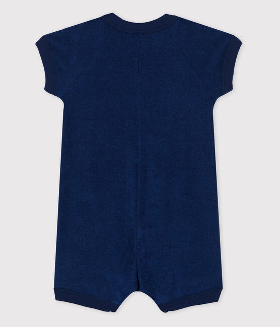 Tutina corta bebè in spugna bouclette blu MEDIEVAL