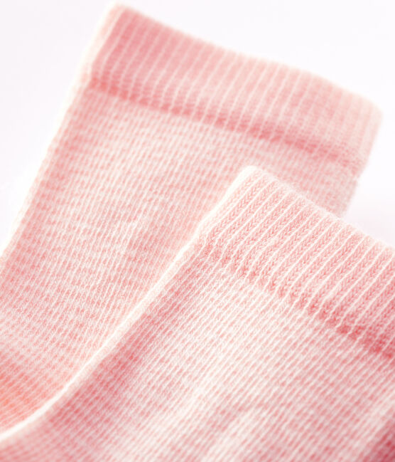 Un paio di calzini bebè. rosa MINOIS/bianco MARSHMALLOW