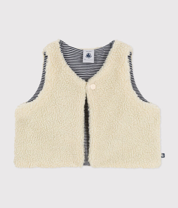 Giacca senza maniche in sherpa  neonato ecru