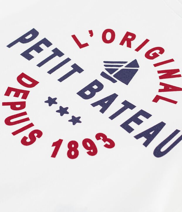 T-shirt stampata a maniche corte per bambini bianco