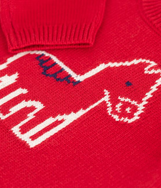 Pullover in maglia di misto lana e cotone con cavallo stampato neonato rosso TERKUIT/ AVALANCHE