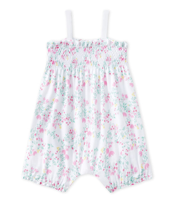 Tutina bebè bambina stampata bianco ECUME/rosa ROSE/ MULTICO
