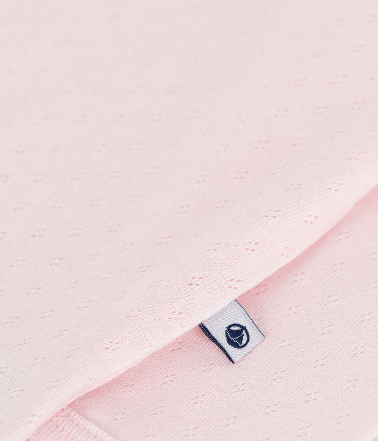 Pigiama senza piedini con colletto alla collegiale in cotone neonato rosa FLEUR