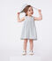 Abito senza maniche in cotone a righe neonato bianco MARSHMALLOW/blu BRUT