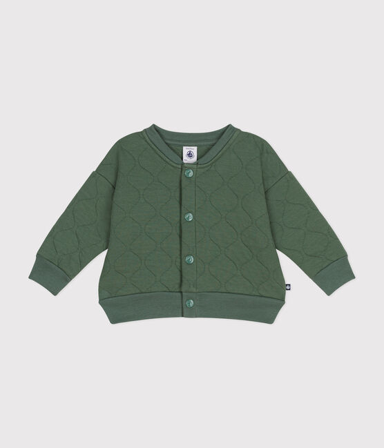 Cappotto teddy in tubique trapuntato bebè verde CROCO