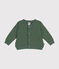 Cappotto teddy in tubique trapuntato bebè verde CROCO
