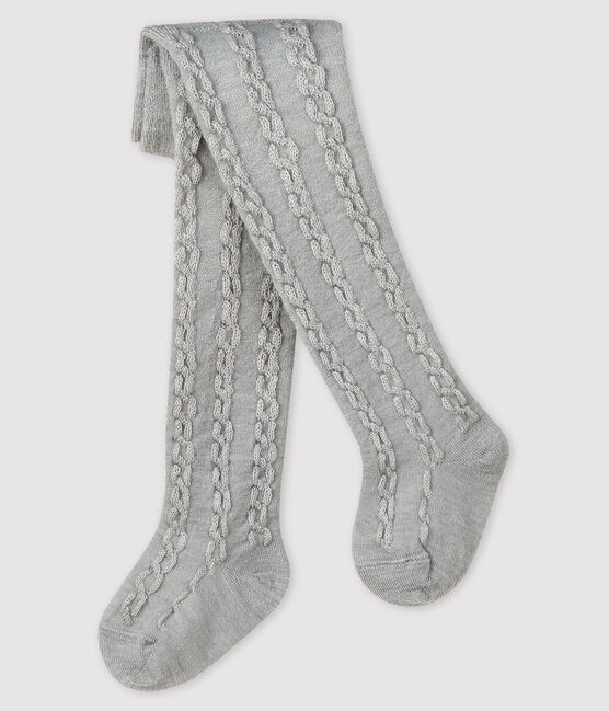 Collant in lana bebè femmina grigio BELUGA CHINE