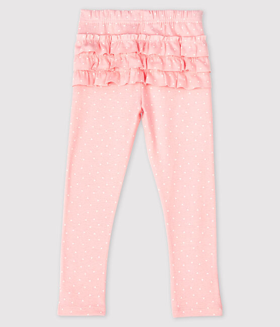 Leggins stampati bebè femmina rosa MINOIS/bianco MARSHMALLOW
