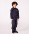 Felpa stile polo in cotone tinta unita bambino blu SMOKING