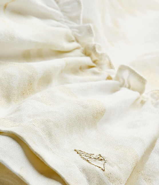 Abito bebè bambina in raso stampato bianco MARSHMALLOW/bianco MULTICO