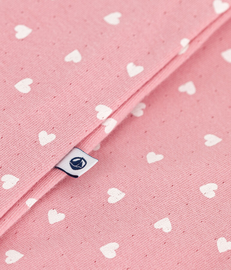Bodyjama in tubique a cuoricini neonato rosa CHARME/bianco MARSHMALLOW