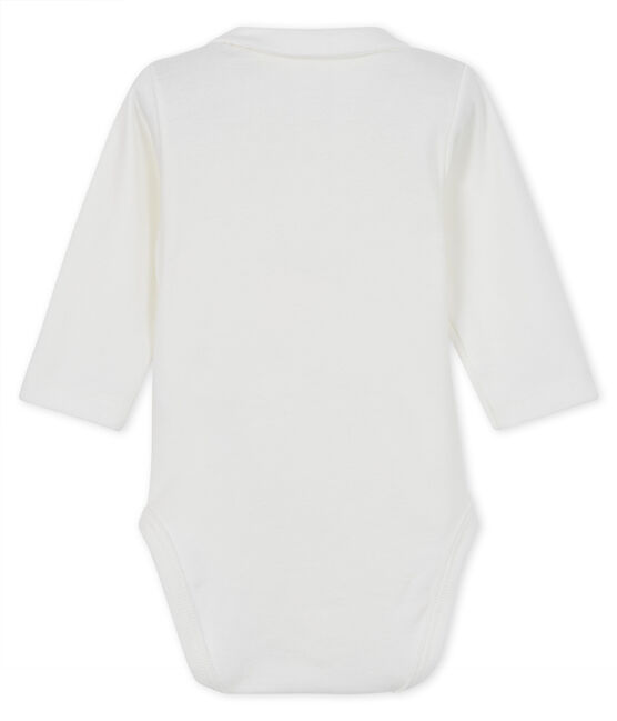 Body con collo manica lunga bebè maschio bianco MARSHMALLOW