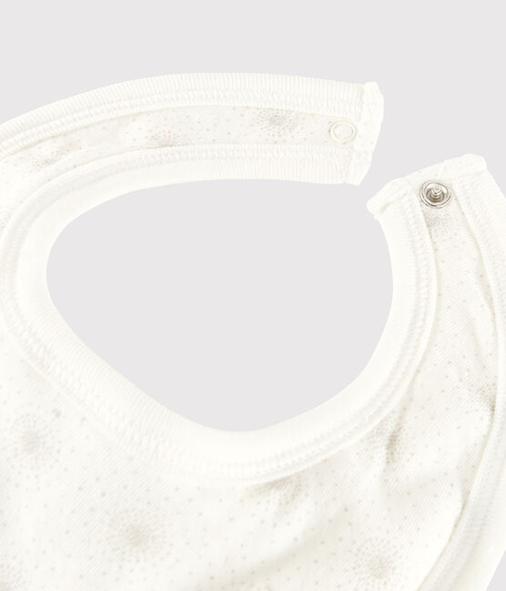 Bavetta bianca bebè in tubique con stampe bianco MARSHMALLOW/bianco MULTICO