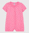 Tutina corta a pois bebè in cotone rosa PETAL/bianco ECUME