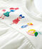 Blusa manica corta in cotone bebè femmina bianco MARSHMALLOW
