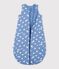 Sacco nanna neonato in cotone con stampa a cuori TOG 2,5 blu/bianco
