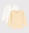 Confezione da 2 t-shirt bianche a maniche lunghe in cotone bambino variante 1