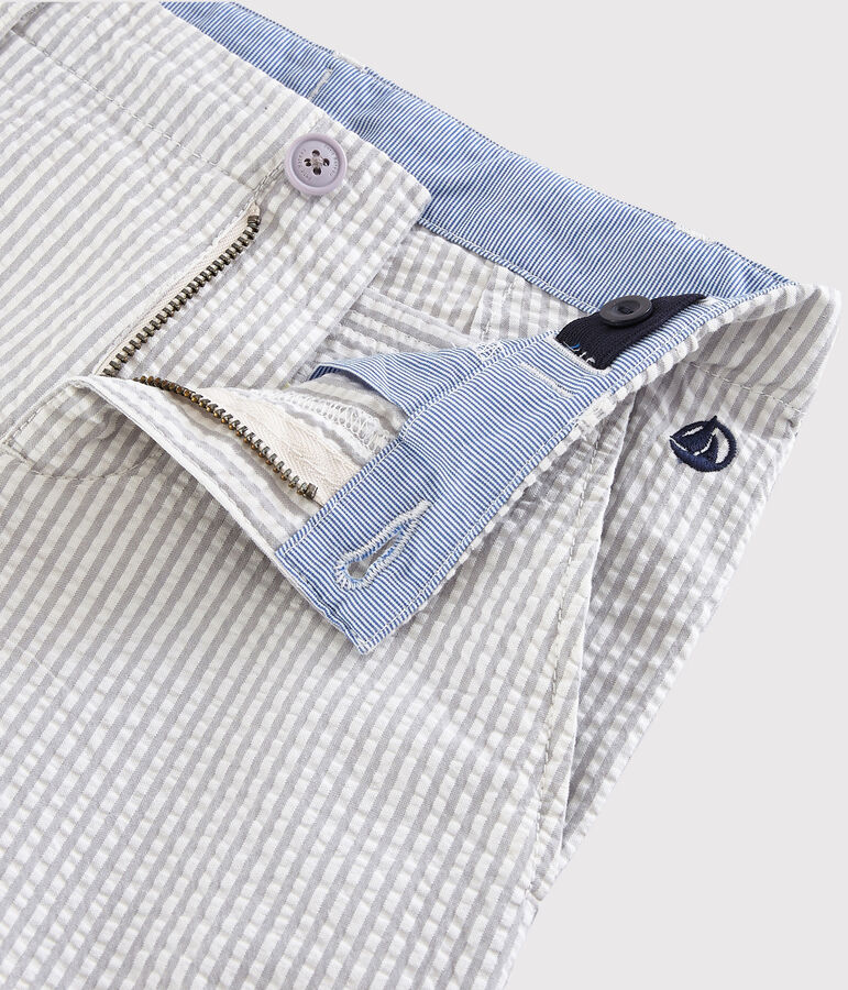 Bermuda in seersucker bambino grigio/bianco