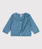 Cardigan in maglia di misto lana e cotone tinta unita con colletto neonato ADRIATIC