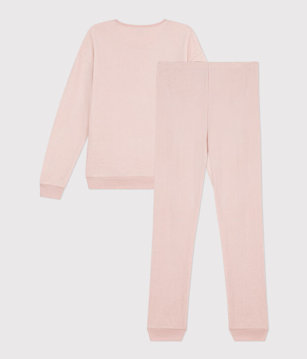 Pigiama donna in spugna bouclette rosa
