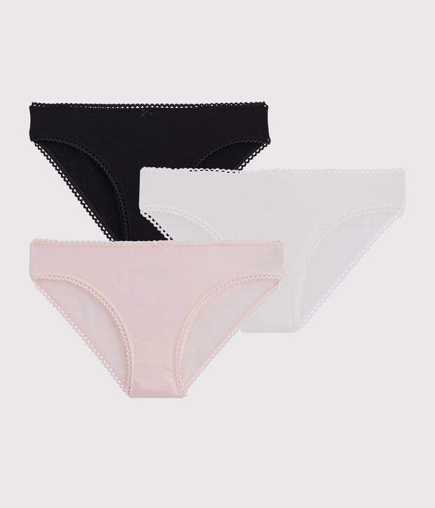 Confezione da 3 slip in cotone elastan Donna multicolore