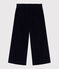 Pantaloni in velluto tinta unita bambina blu SMOKING