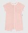 Tutina corta in spugna di cotone a righe neonato arancione MARSHMALLOW/ ABRICOT