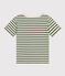 T-shirt a righe in jersey leggero bambino verde CROCO/ AVALANCHE