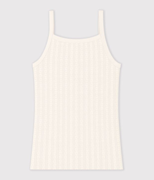 Canottiera con spalline in cotone traforato donna MILK