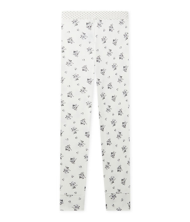 Pantaloni bambina per pigiama Mix&Match bianco/grigio/multicolore