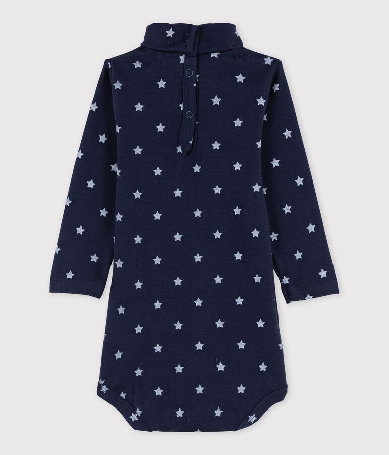 Body manica lunga e dolcevita beb&egrave; unisex blu/bianco